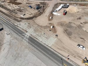 Avanzan las obras en Ruta 90 y calle Iriondo de Melincué, lo que será la segunda rotonda de la localidad