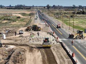 Avanzan las obras en Ruta 90 y calle Iriondo de Melincué, lo que será la segunda rotonda de la localidad