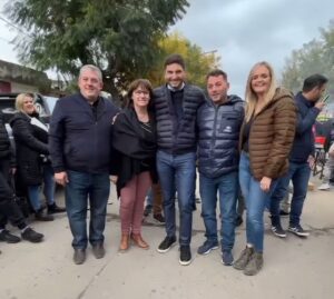 El Presidente Comunal de Chabás, Lucas Fanelli, y al Director de FESPAL, Héctor Busilacchi, acompañaron al Gobernador, Maximiliano Pullaro en la recorrida del predio de FESPAL en 2025.
