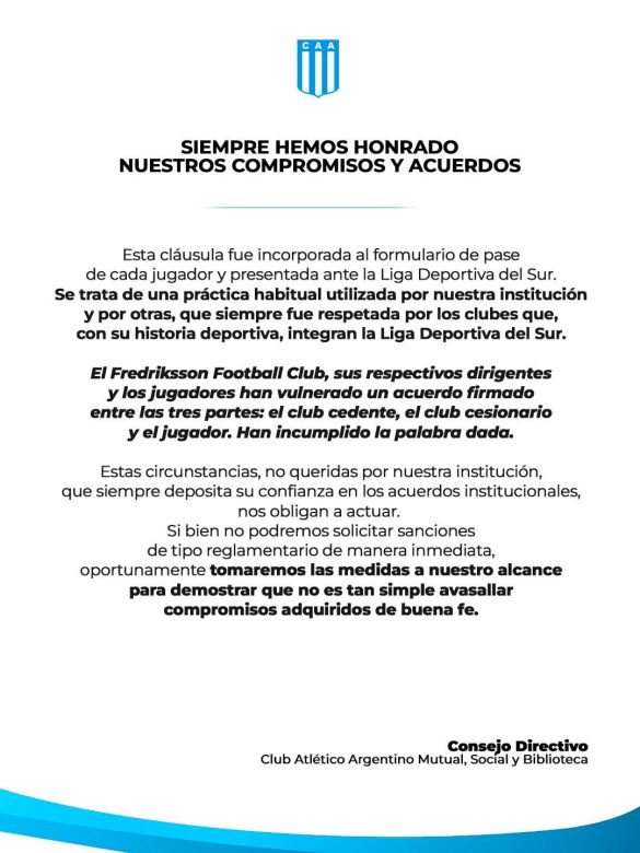 Comunicado CAA 2
